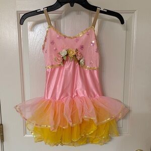 Pink and Yellow Floral Child Ballet Princess Costume